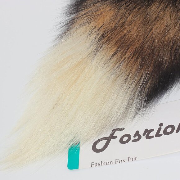 ⚡Brown Tan Real Fox Tail Fur Keychain Clasp Fashion Charm Cosplay Toy Leather - Picture 5 of 8
